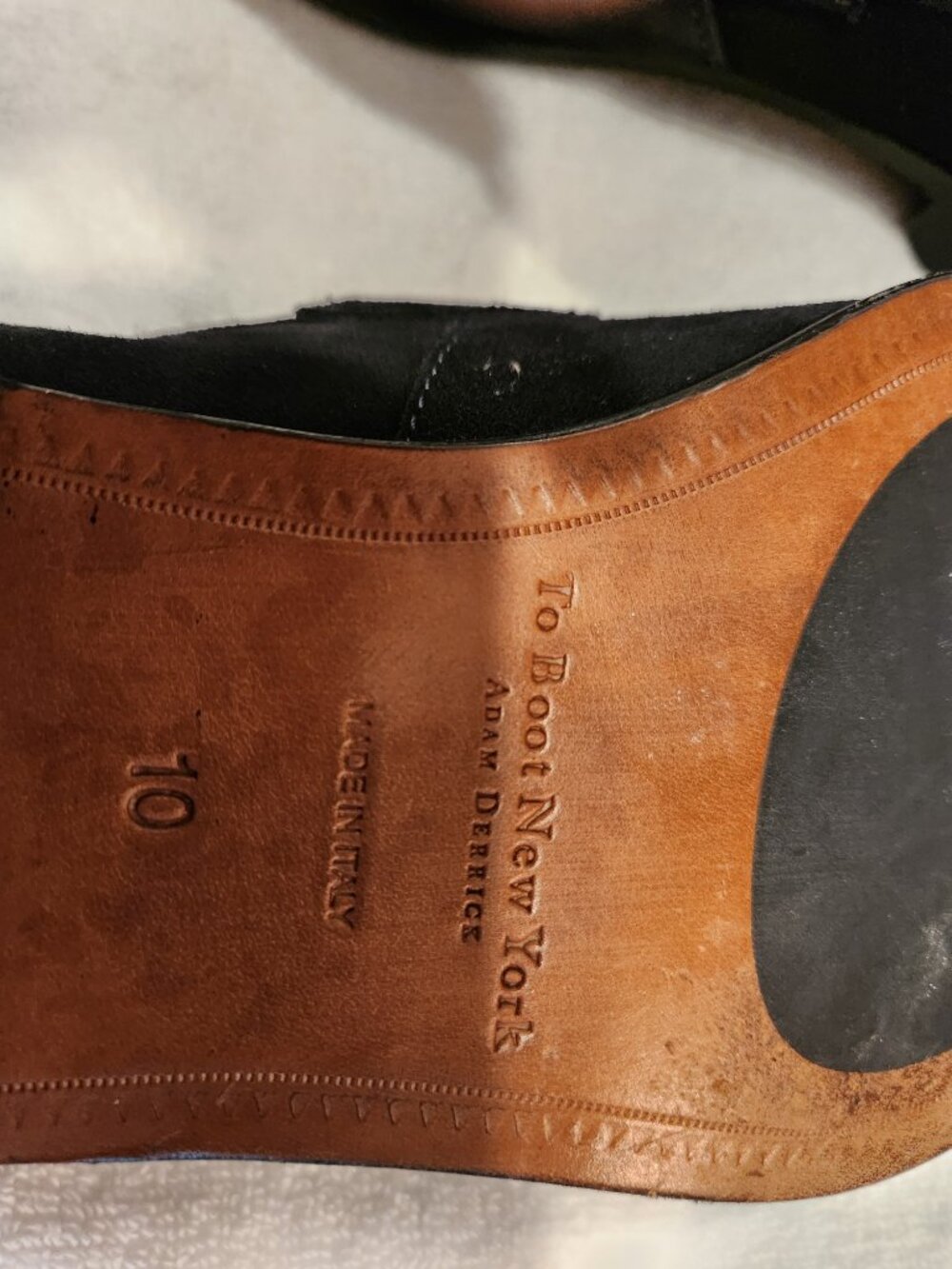 To Boot New York Adam Derrick Men's Black Suede Penny Loafers Made in Italy 10 - Picture 3 of 4